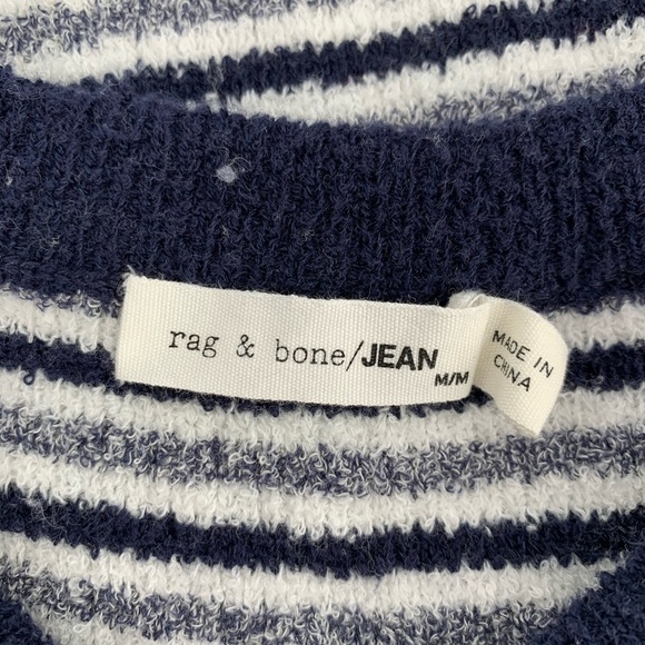 Rag & Bone Lindsay navy blue white stripe terry shift dress sleeveless Medium - Picture 6 of 7